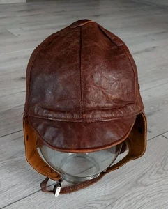 Vintage WW2 Fliegermütze, Pilot, Leder, Gr. EU 56, US - 7, gebraucht, Schweiz - Bild 1 von 14
