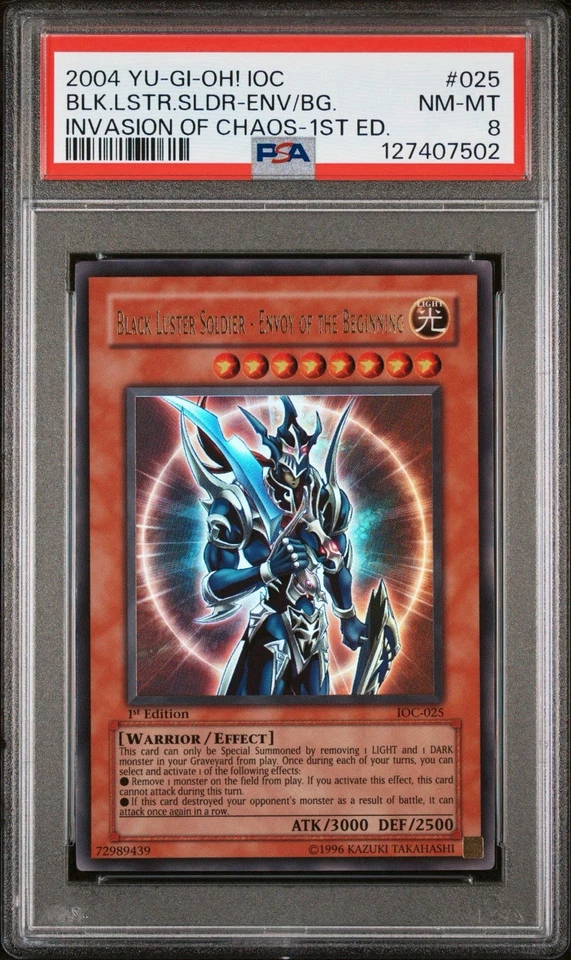 NM-MT PSA 8 Black Luster Soldier Envoy of the Beginning IOC-025 1st Yugioh - Image 1 of 2