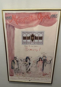 Póster de estampilla vintage 1983 Metropolitan Opera USPS arte enmarcado 13x21 - Imagen 1 de 7
