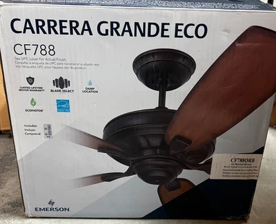 Carrera Grande Eco Oil Rubbed Bronze Fan by Emerson Fan Company CF788ORB - Image 1 of 4