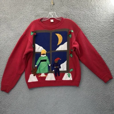 Suéter Vintage Tejido Navidad Vacaciones Feo Retro Años 90 Cottagecore Para Mujer Grande Foto 1 de 4
