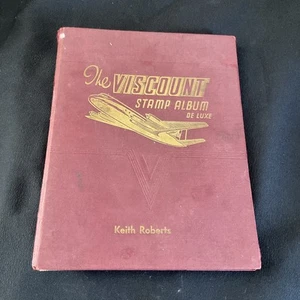 Vintage The Viscount Briefmarkenalbum mit einigen frühen Briefmarken 60er Jahre - Bild 1 von 8