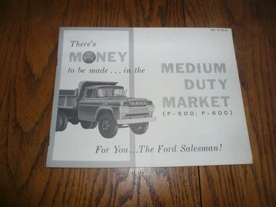 1959 Ford Medium Duty Market F-500 & F-600 Series Sales Brochure - Vintage - Image 1 of 4