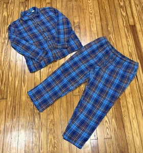 L.L. Pigiama Bean Uomo XL Plaid Flanella 2 Pezzi Set Camicia Pantaloni Louge PJ - Foto 1 di 3