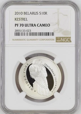 Top Pop - Bielorrusia 2010 plata 10R prueba de cernícalo NGC PF70 Foto 1 de 2