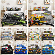 Working Tractor Excavator Off-Road Vehicle Dozer Doona Duvet Quilt Cover Bed Set