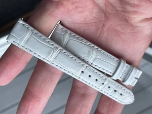 LONGINES 15-12 White Leather Dolce Vita Watch Strap, Ref L682164221 - New (B074) - Picture 1 of 3