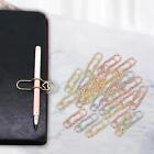 30Pcs Paper Clips Metal Pen Holder Stationery Supplies