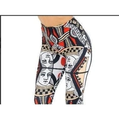 Leggings suaves cremosos talla única Reg para mujer reina de corazón moda Foto 1 de 4