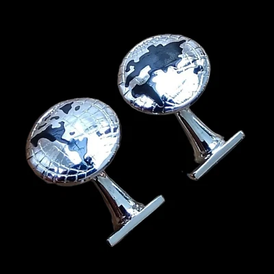 Abotoaduras traseiras fixas HACKETT of London "Globe" - Fabricadas no Reino Unido - Imagem 1 de 4