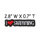 I Love Swimming Patch Iron-on Embroidered Applique Text Words Clothing Vest