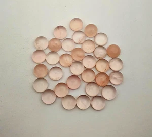 Lote de piedras preciosas sueltas de cuarzo rosa natural cabujón 47 piezas 8 mm 101 quilates - Imagen 1 de 5