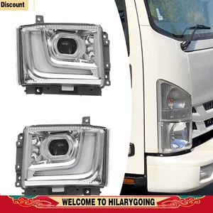 Headlight For 2023-2024 ISUZU NPR-HD NRR NQR Halogen Headlamp with LED DRL LH/RH - Picture 1 of 53