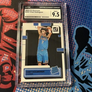 2022-23 Panini Donruss Chet Holmgren Rated Rookie #202 Thunder CGC Graded 9.5 - Picture 1 of 2