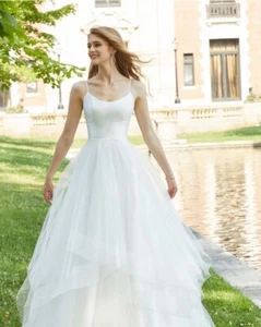 Mori Lee Delta A-line Layered Tulle Wedding Dress sz 10 NWT!! SKU73789 - Picture 1 of 7
