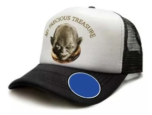 MI PRECIOSO TESORO - GOLLUM SMEAGOL - Sombrero CAMIONERO BLANCO Y NEGRO - Gorra - Nuevo - Imagen 1 de 1