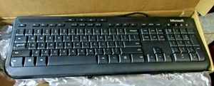 Microsoft USB Wired Keyboard+Mouse Combo 600 Black 1576 with USB Mouse 1113 NEW - Picture 1 of 6
