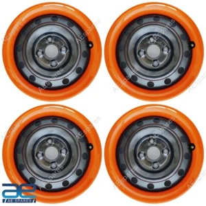 4 Pièce Neuf Moyeu Roue Capuchons Housse Bord Plastique Orange 35.6cm Universel - Photo 1 sur 3