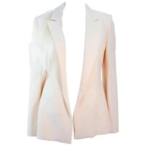 Blazer de pelo blanco y crema de seda FAUSTO PUGLISI talla 46 - Imagen 1 de 9