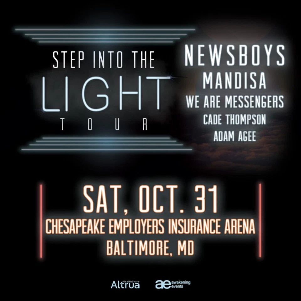 3 Tickets Newsboys/Mandisa Oct 31 2021 Baltimore Sec 104 Row F ( E-Tickets ) - Image 1 of 1