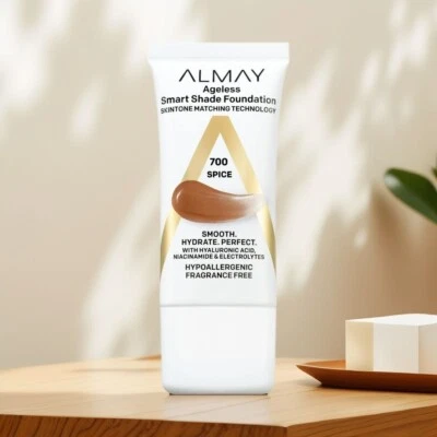 Almay Ageless Smart Shade Liquid Foundation Makeup 700 Spice 1 FL Oz 2 Packs NEW - Image 1 of 3