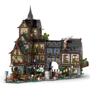 Juego de bloques de construcción Medieval Town Center MOC, casa de castillo hágalo usted mismo modelo ladrillos juguete - Imagen 1 de 4