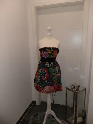 Tolles Desigual Kleid Blumenkleid Ballonkleid S 36 Schwarz/Bunt Top Zustand  - Bild 1 von 4