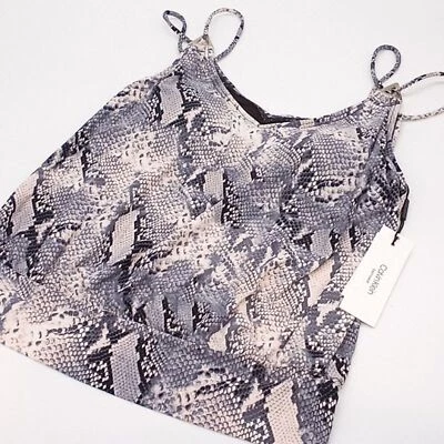 Camiseta Tankini Calvin Klein para Mujer XS Estampado de Serpiente Blusa Natación Rubor Boa XS Foto 1 de 4