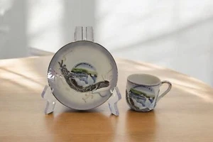 Vintage Niagara Falls Souvenir Demitasse Teacup & Saucer Nagoya Dragon Moriage - Picture 1 of 8