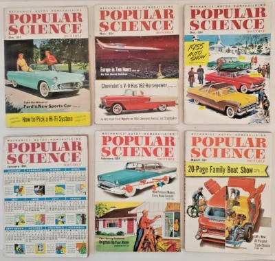 6 Popular Science Magazines October - DEC 1954 & January - March 1955 Lot #15 - Image 1 of 4