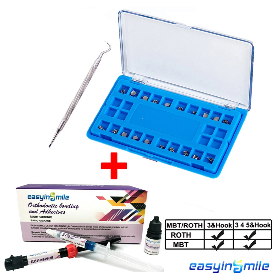 1box Orthodontic Active Self Ligating Dental Bracket Roth 0.022"3 Hook With Tool