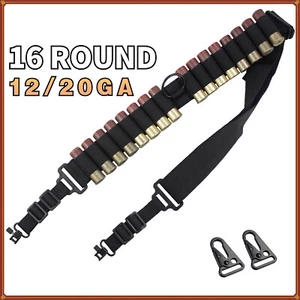 Tactical 2 Point 16 Shells Non-Slip Adjustable Shotgun Ammo Shoulder Gun Sling - Picture 1 of 9