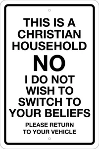 ESTE ES UN HOGAR CRISTIANO QUE NO CAMBIA A SU CREENCIA 12""X18"" SIGNO RELIGIÓN - Imagen 1 de 2