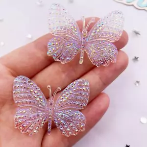 Libro de recortes de diamantes de imitación de resina de mariposa transparente adornos de boda artesanía 4 un. - Imagen 1 de 5