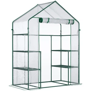 Outsunny 5' x 2.5' x 6.5' Mini Walk in Greenhouse Kit Portable Green House 3 Tie - Picture 1 of 9