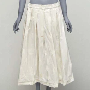 COMME DES GARCONS BLACK 2017 cream 100% cotton laminated overlay canvas skirt S - Picture 1 of 10