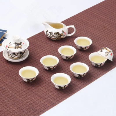 Juego de té kungfu chino porcelana gaiwan tureen cubierto tazón de té taza de té salud Foto 1 de 4