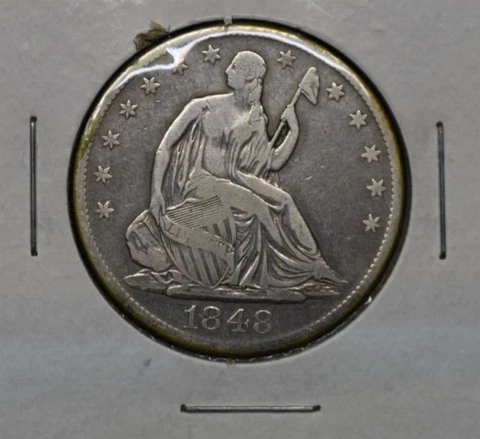 1848-O Seated Liberty Half Dollar 50C 90% Silver US Coin Cover