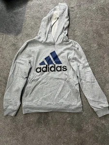 Adidas Grey,Blue,and Black Hoodie, Size Youth XL 18/20 - Picture 1 of 4