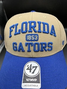 Neu '47 Florida Alligatoren Baseballkappe Kopfbedeckung verstellbar blau & hellbraun Spruch - Bild 1 von 10
