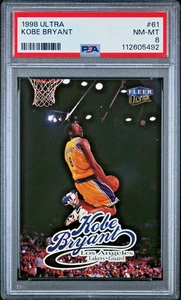 1998 Fleer Ultra #61 KOBE BRYANT Graded PSA 8 NM-MINT! LA LAKERS HOF Dunking - Picture 1 of 2