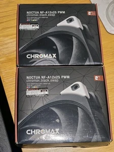 Noctua - NF-A12x25 Chromax, PWM 4-Pin 120mm Fan (x2) - Photo 1/3