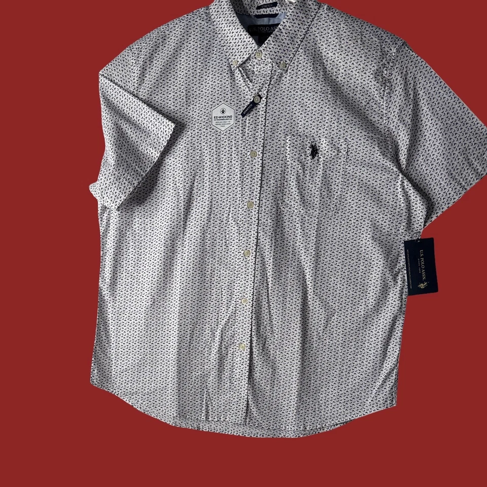 U.S. Polo Assn. 2XL,Engine Red Abotonada,Camisa Manga Corta,Tejida.Elástica, Foto 1 de 4