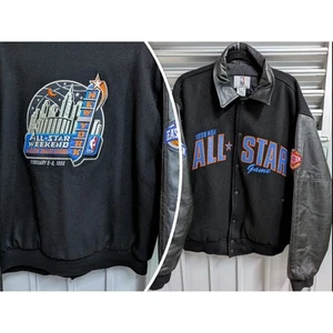 1998 NBA All-Star Kobe Madison MSG NY Wool LEATHER bomber jacket XL Arrow vtg - Picture 1 of 13