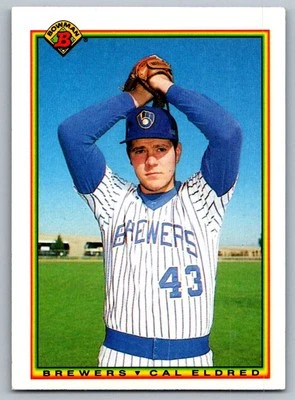 1990 Bowman Cal Eldred Milwaukee Brewers #387 - Image 1 of 2