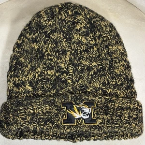 Gorro tejido University of Missouri Tigers negro dorado sombrero de invierno logotipo Mizzou NCAA - Imagen 1 de 3