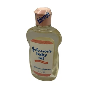Vintage Johnson’s Baby Oil 4FL Oz. SEALED 1970s Prop Plastic Bottle Flip Top - Picture 1 of 3