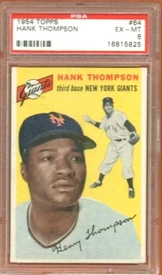 1954 Topps Baseball #64  HANK THOMPSON PSA 6  New York Giants - Image 1 of 2