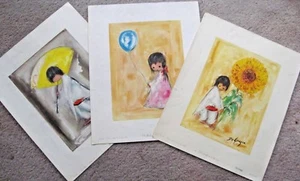 Lot 3 DeGRAZIA Collograph prints Aaron Ashley '64 Balloon Piccolo Pete Sunflower - Picture 1 of 5