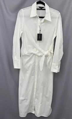NWT Massimo Dutti White Poplin Maxi Shirt Dress With Tie Waist Detail Size XS - Image 1 of 4
